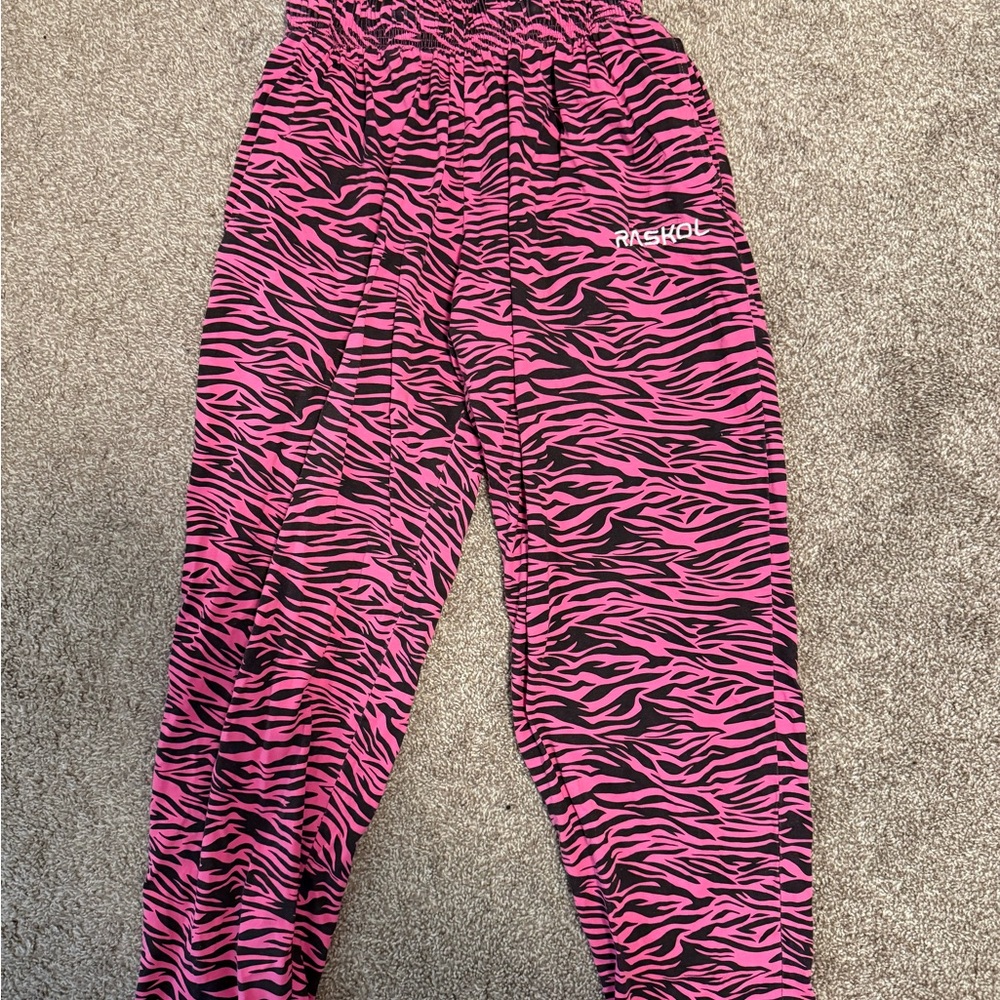 Raskol Pink Zebra Print Joggers